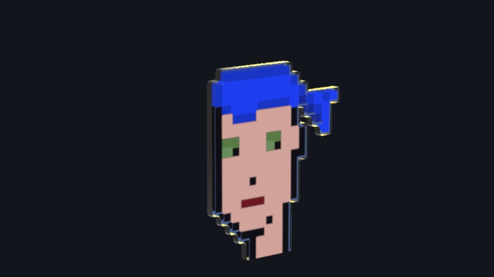 Cryptopunk Crypto Bitcoin Coin NFT 0353 3D model_6