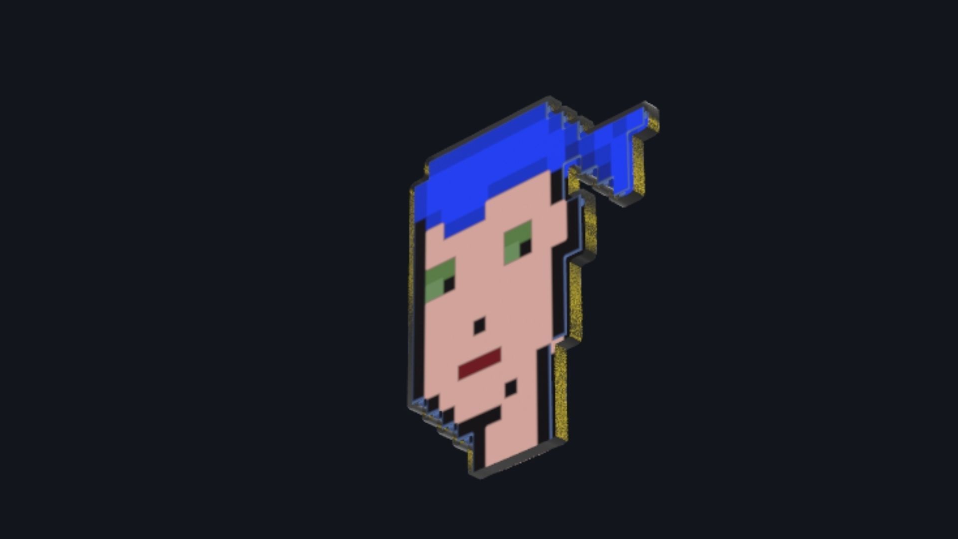 Cryptopunk Crypto Bitcoin Coin NFT 0353 3D model_5