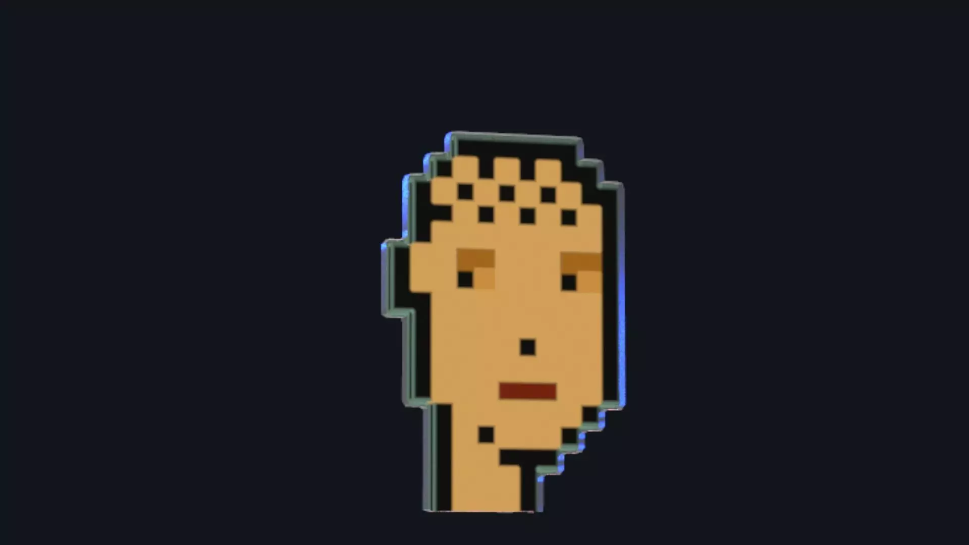 Cryptopunk Crypto Bitcoin Coin NFT 0350 3D model_0