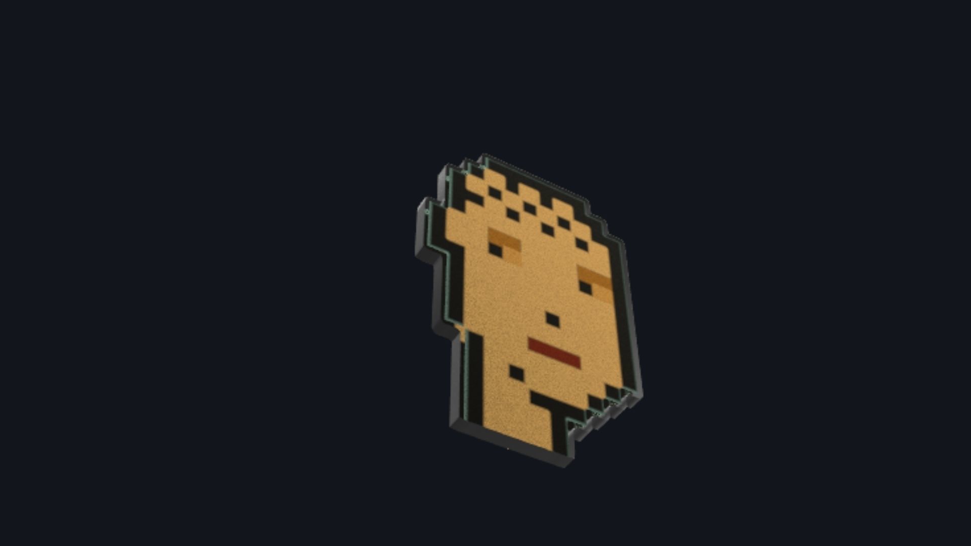 Cryptopunk Crypto Bitcoin Coin NFT 0350 3D model_2