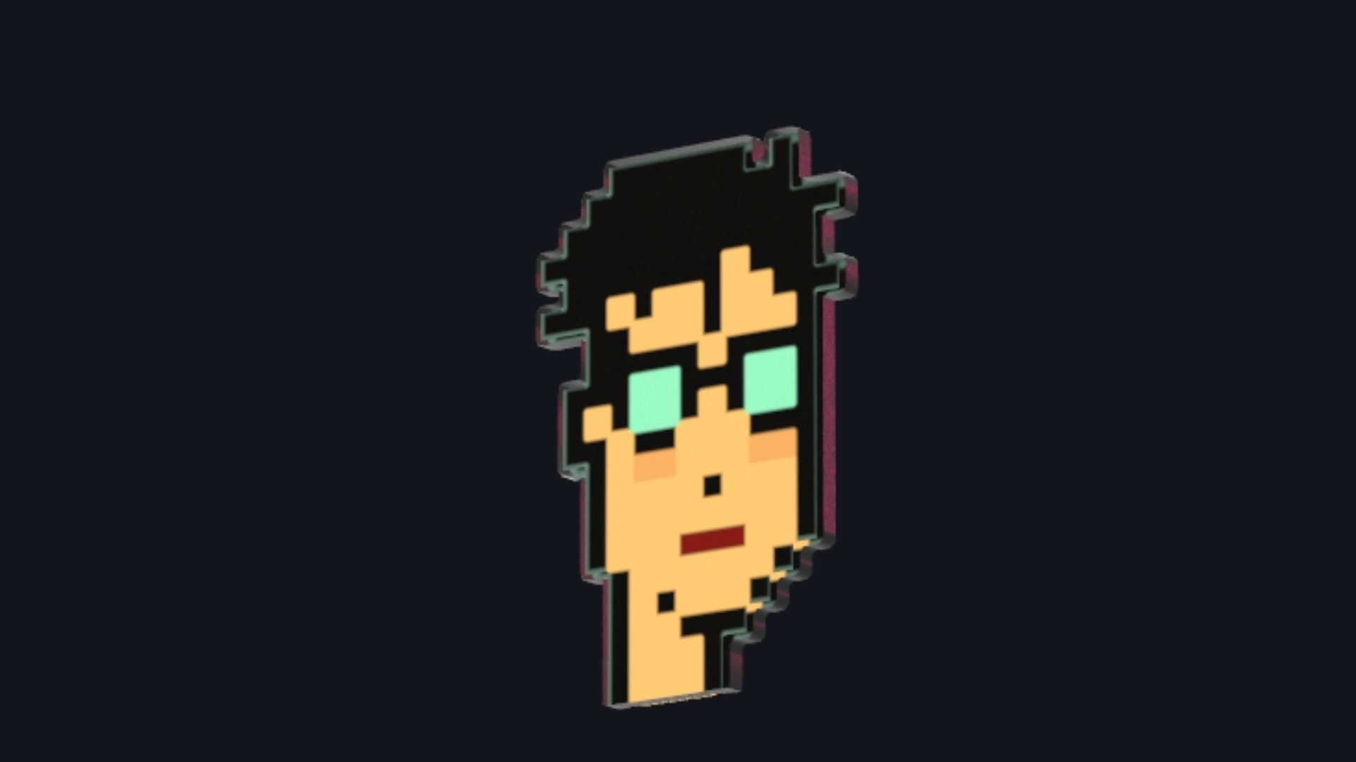 Cryptopunk Crypto Bitcoin Coin NFT 0348 3D model_3