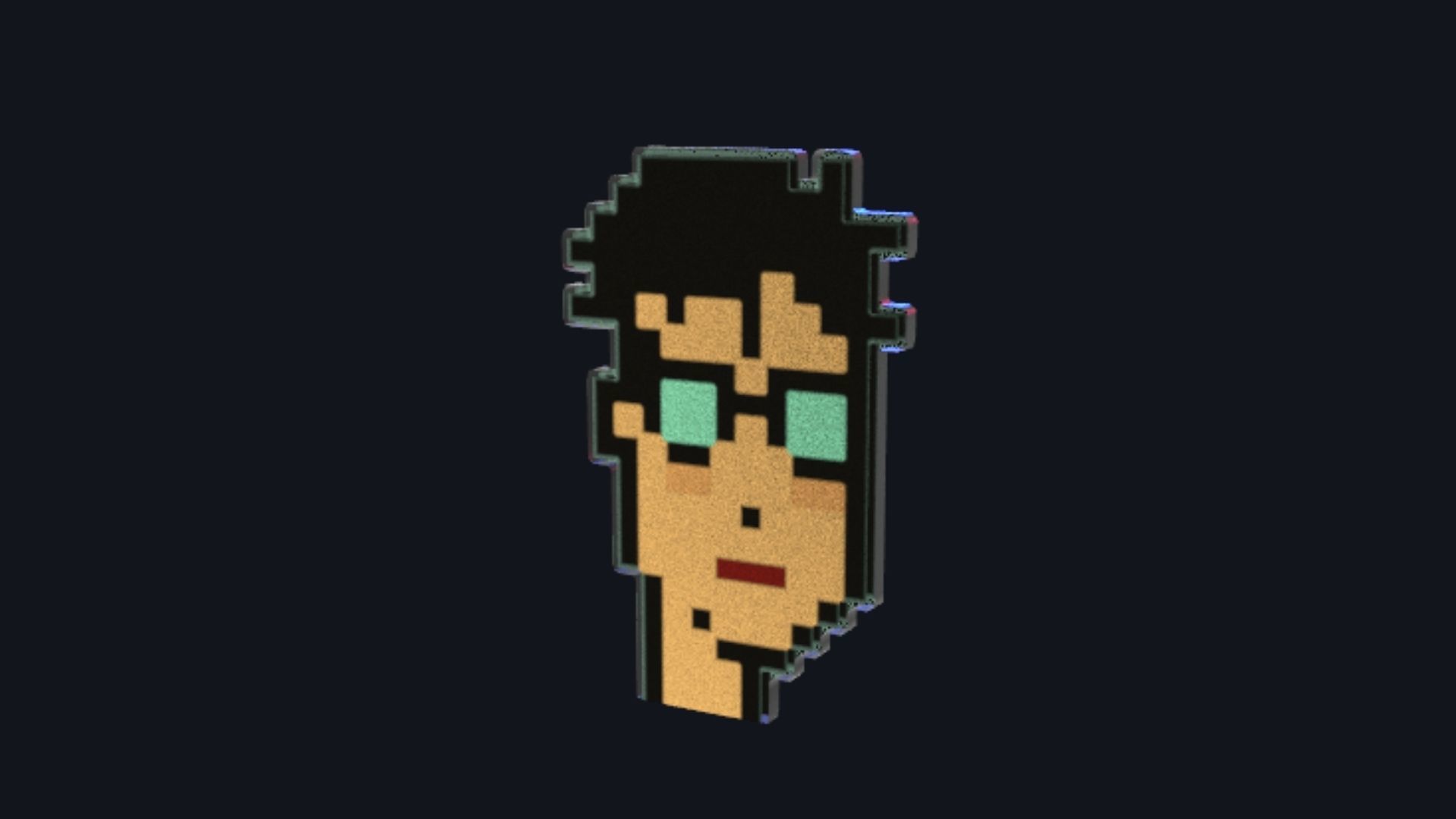 Cryptopunk Crypto Bitcoin Coin NFT 0348 3D model_1