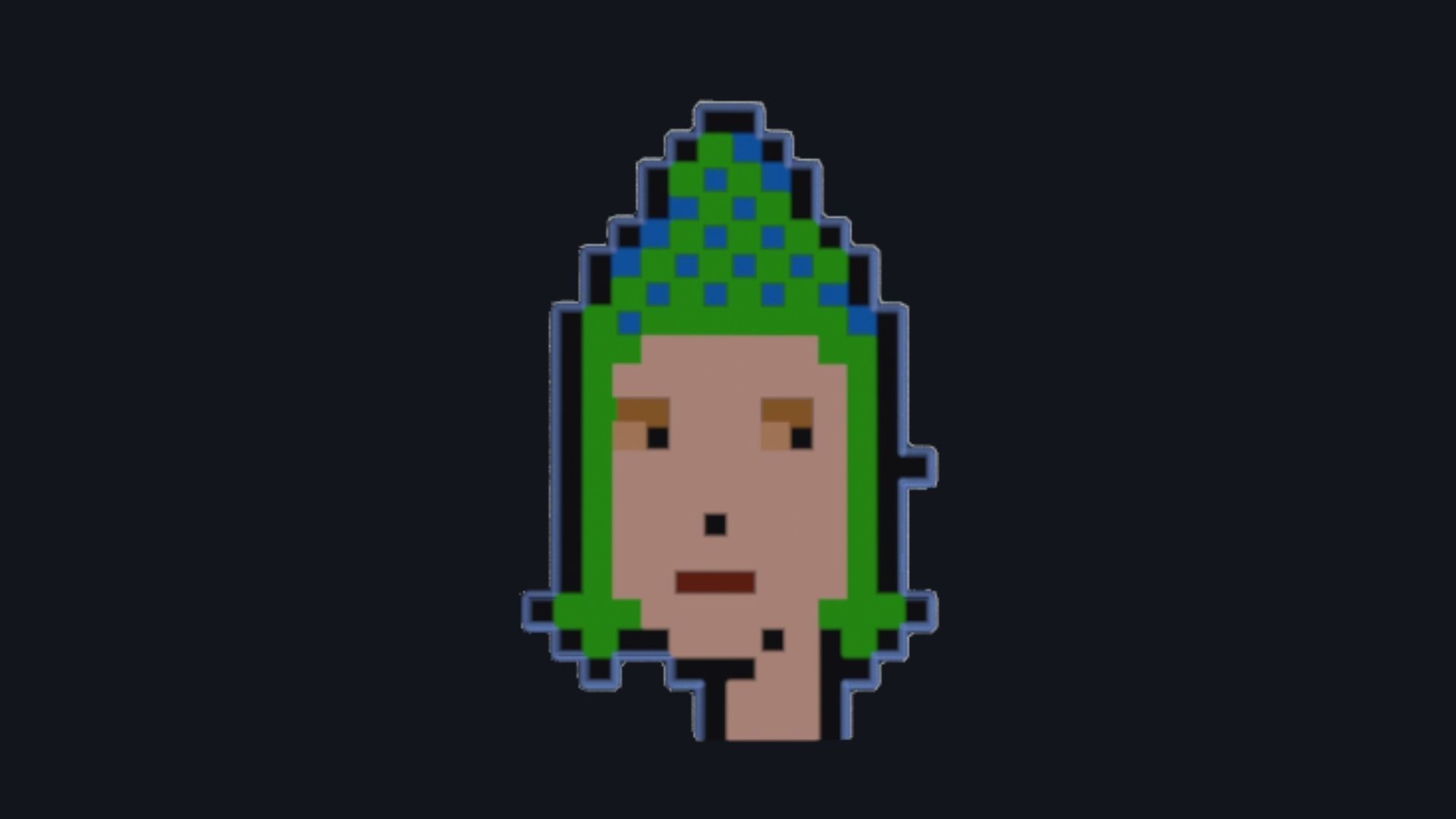 Cryptopunk Crypto Bitcoin Coin NFT 0345 3D model_7