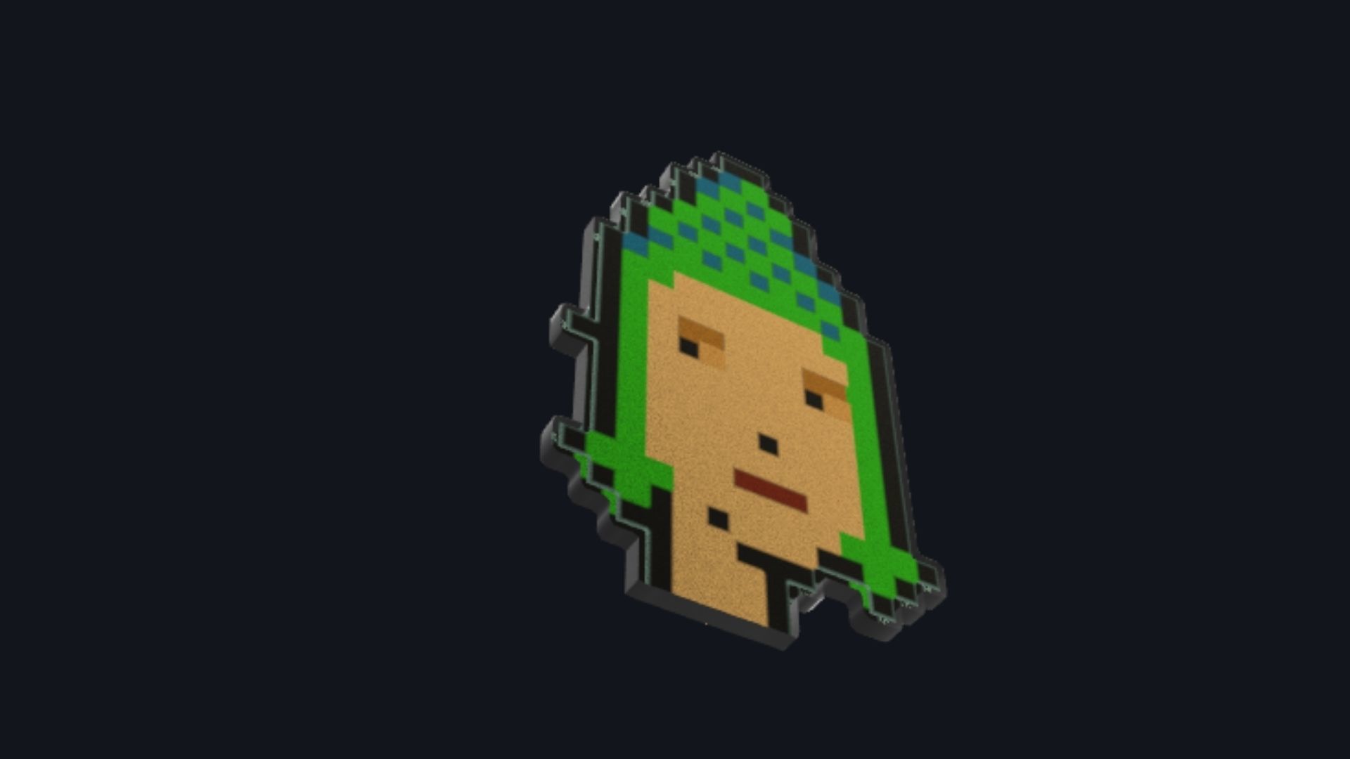 Cryptopunk Crypto Bitcoin Coin NFT 0345 3D model_2