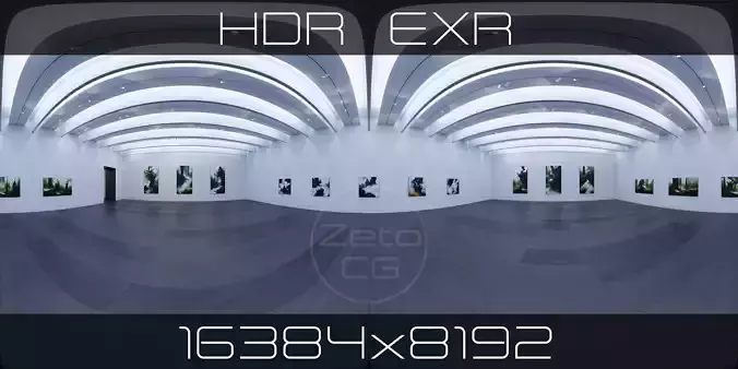 HDRI - Art Museum Gallery Interior 30 - 16384x8192