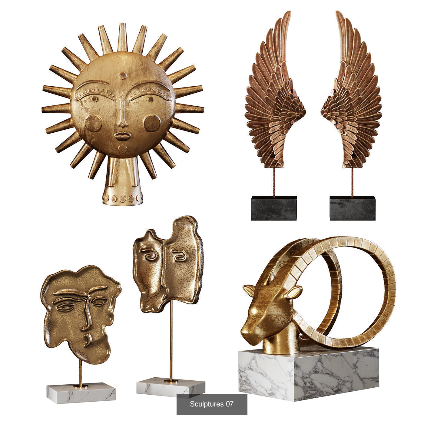 Sculptures Mega Pack 3D Model Collection_16