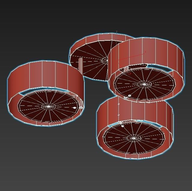 foresta-sl483-502-03 three light ceiling fixture 3D model_5