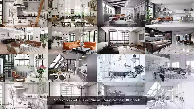 Archinteriors vol 56  Scandinavian home scenes 3D Model Collection