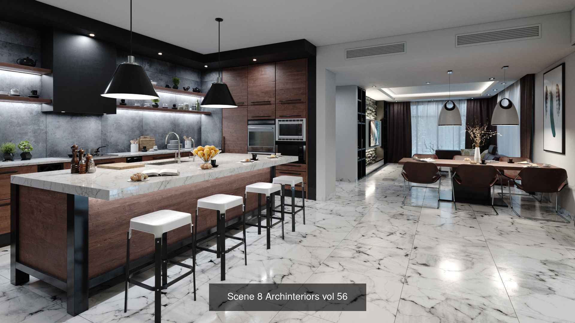 Archinteriors vol 56  Scandinavian home scenes 3D Model Collection_8