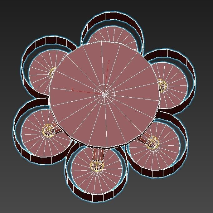 foresta-sl483-502-07 ceiling light with six round shades 3D model_6