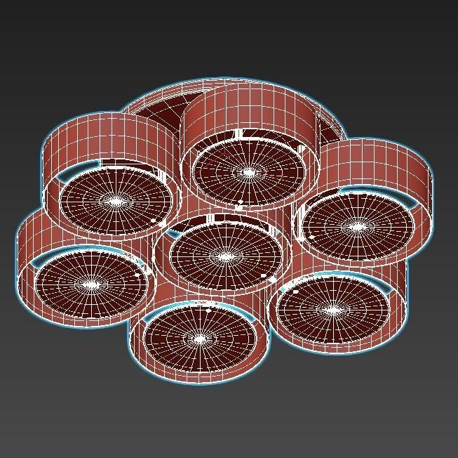 foresta-sl483-502-07 ceiling light with six round shades 3D model_3