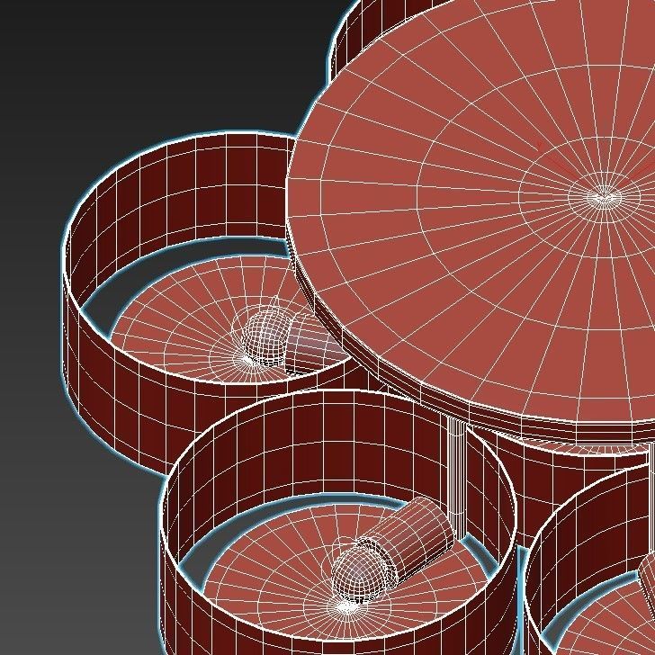 foresta-sl483-502-07 ceiling light with six round shades 3D model_4