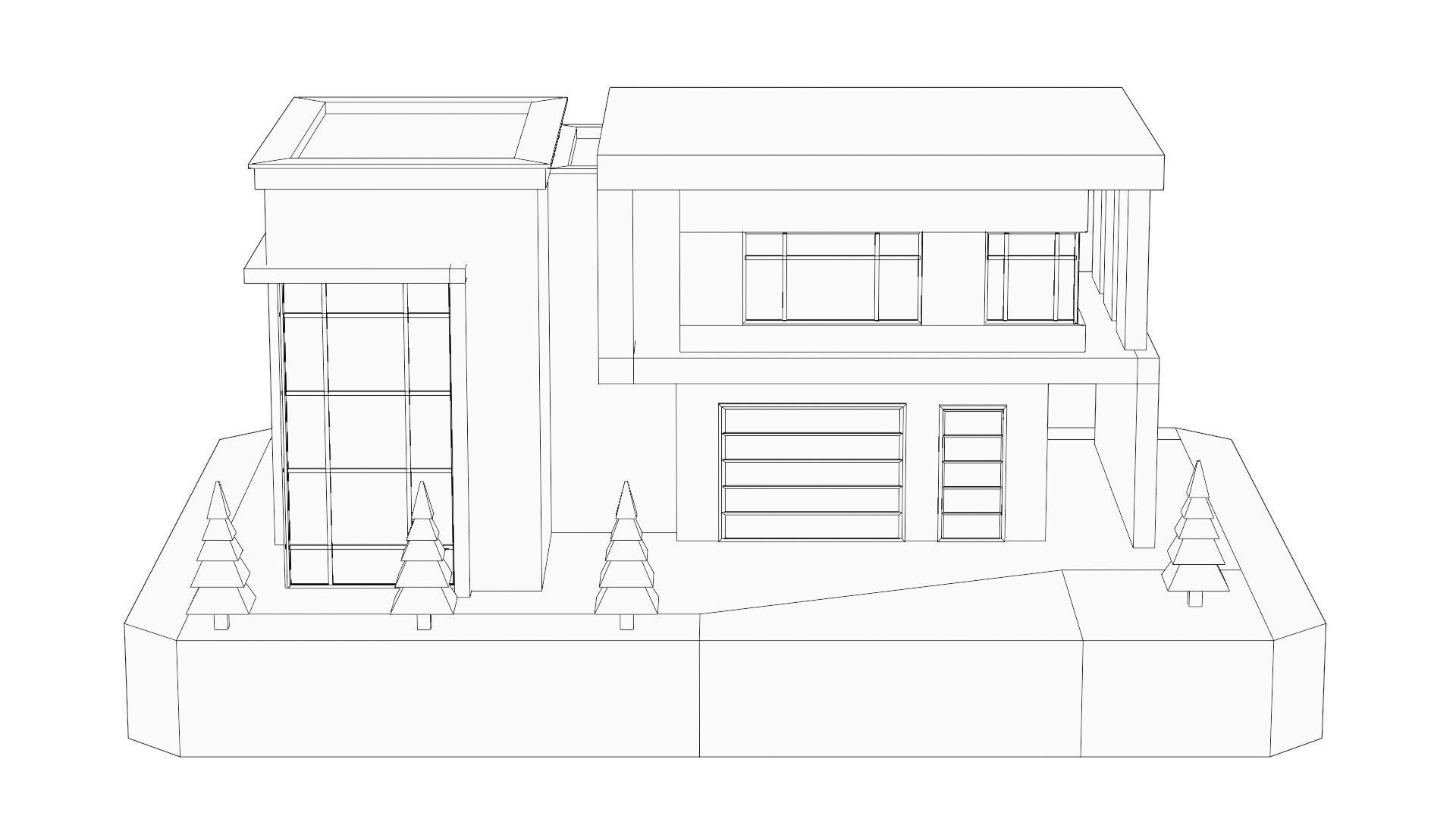 Low Poly Modern House Pack - 20 Houses 04 Low-poly 3D model_22