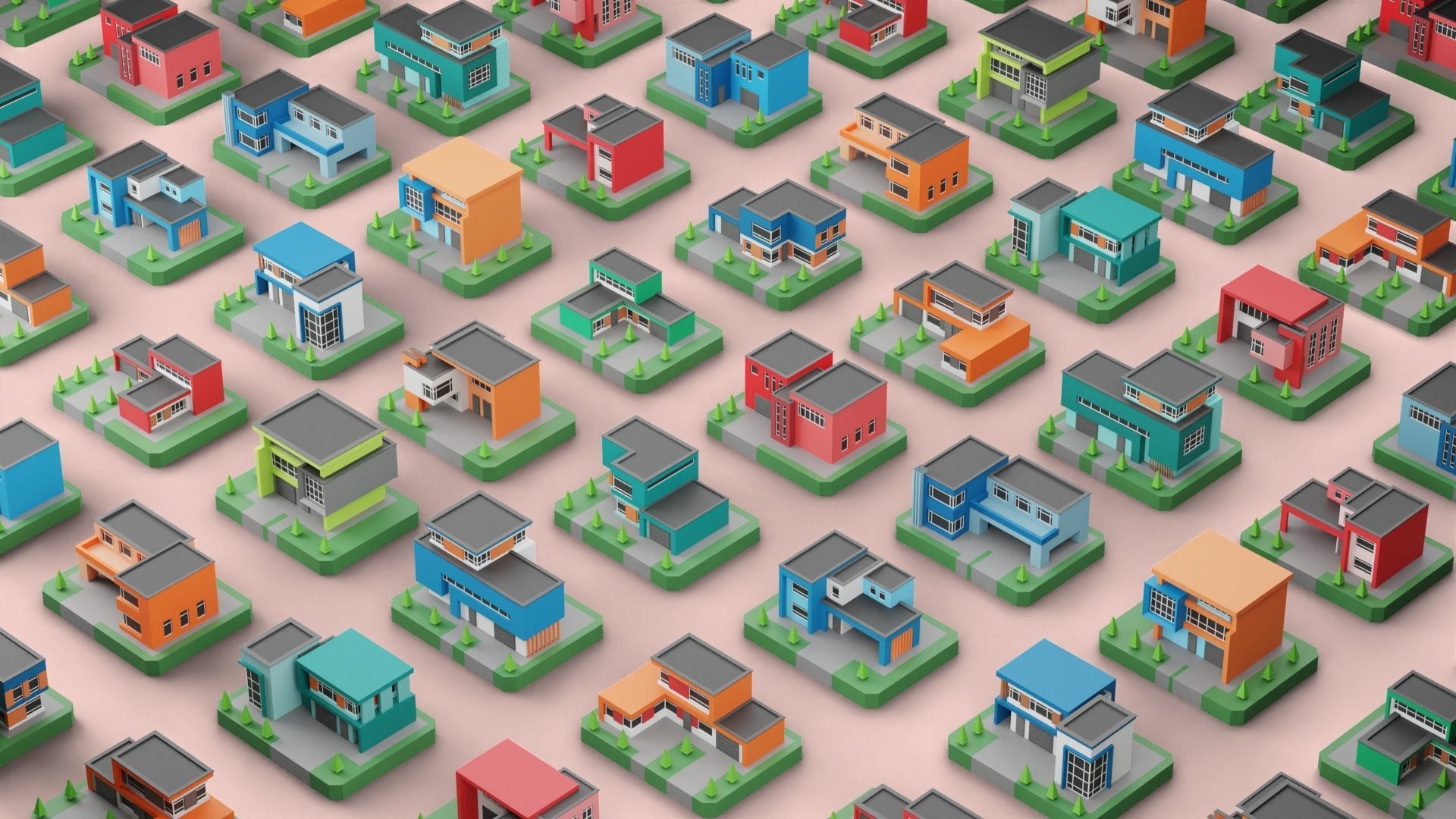 Low Poly Modern House Pack - 20 Houses 04 Low-poly 3D model_20