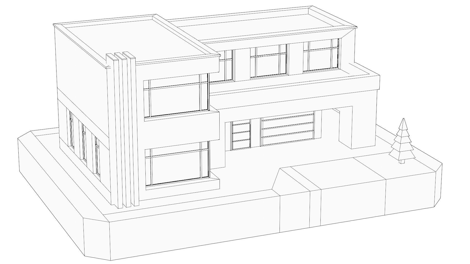 Low Poly Modern House Pack - 20 Houses 04 Low-poly 3D model_24