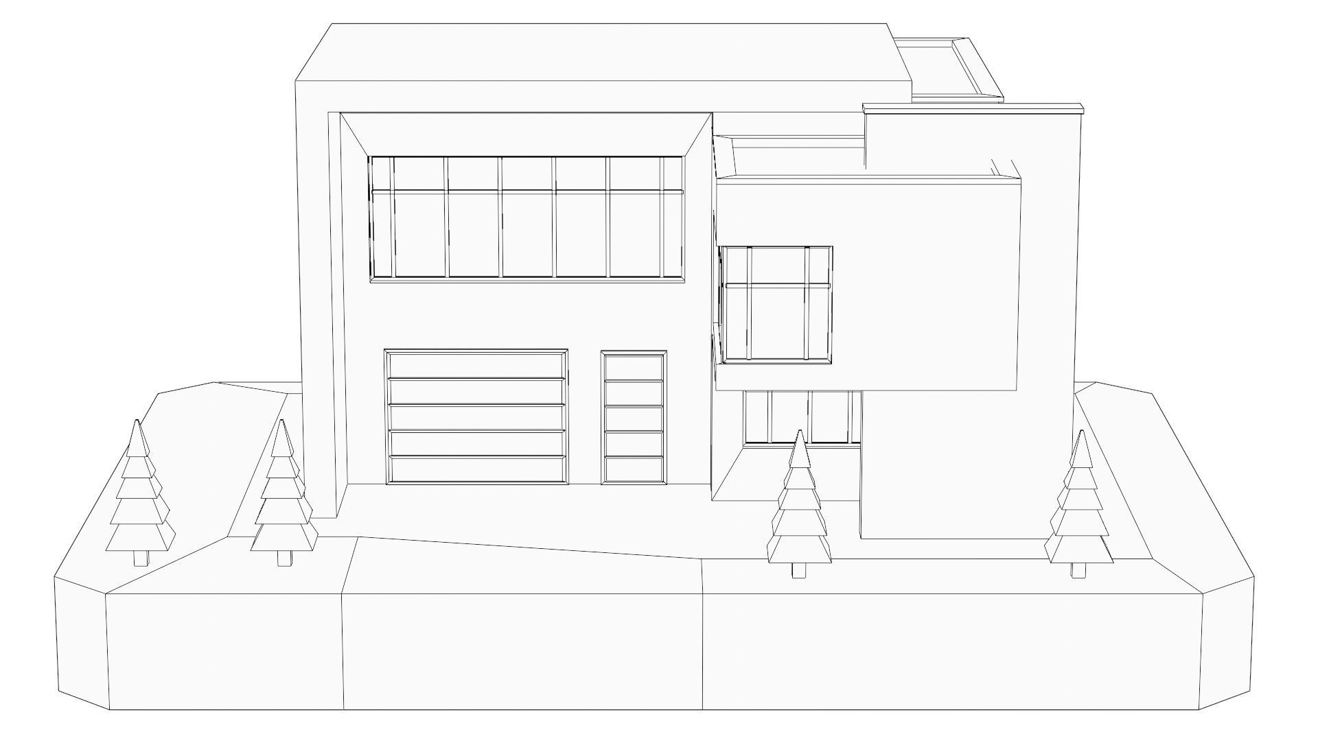 Low Poly Modern House Pack - 20 Houses 04 Low-poly 3D model_23