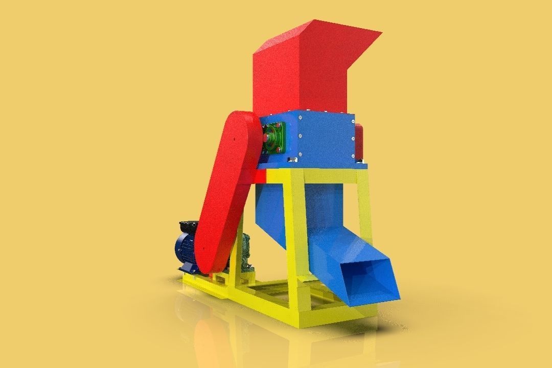 INDUSTRIAL PLASTIC CRUSHER SHREDDER MACHINE FOR WASTE RECYCLE 3D model_3