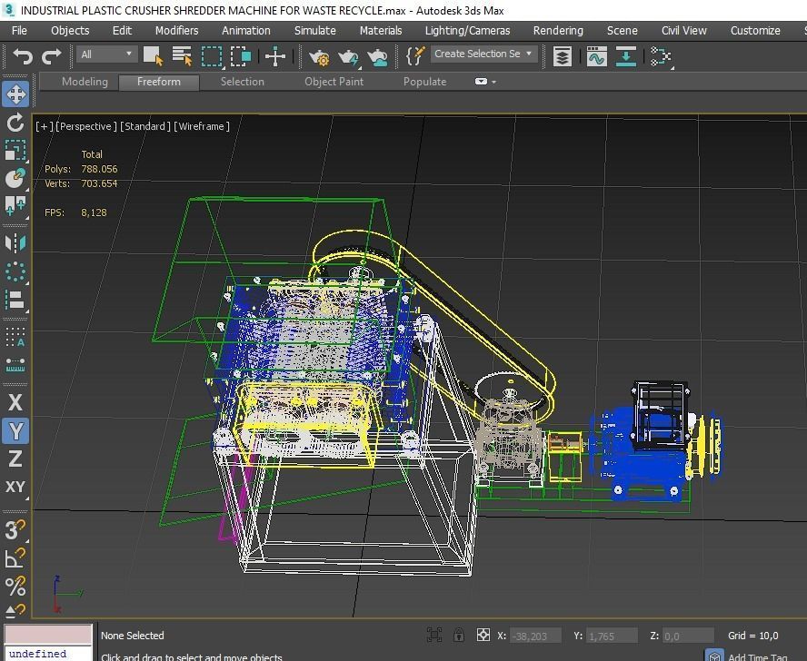 INDUSTRIAL PLASTIC CRUSHER SHREDDER MACHINE FOR WASTE RECYCLE 3D model_10