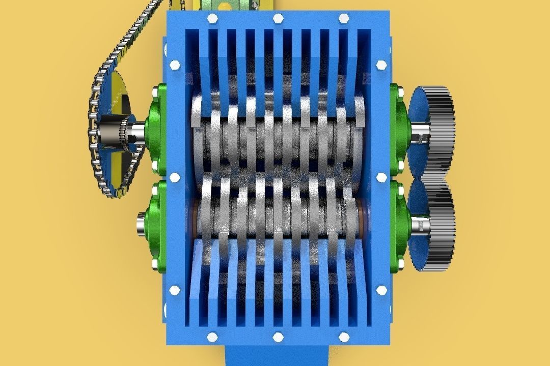 INDUSTRIAL PLASTIC CRUSHER SHREDDER MACHINE FOR WASTE RECYCLE 3D model_7