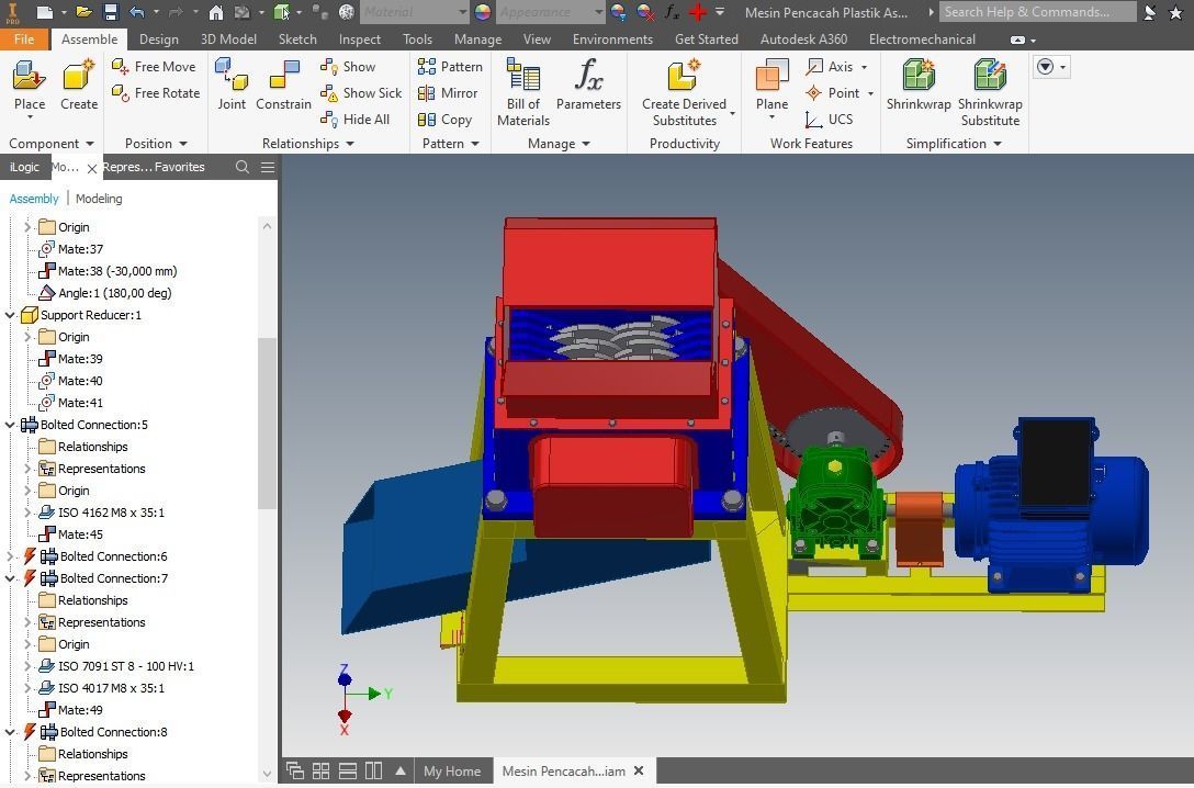 INDUSTRIAL PLASTIC CRUSHER SHREDDER MACHINE FOR WASTE RECYCLE 3D model_9