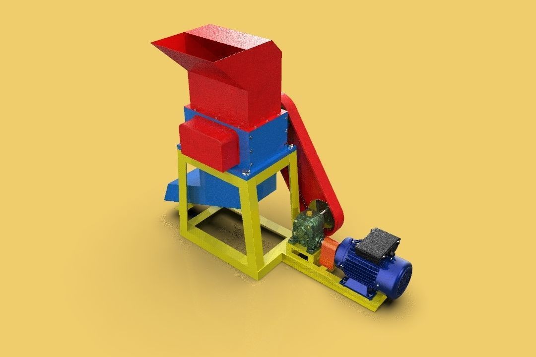 INDUSTRIAL PLASTIC CRUSHER SHREDDER MACHINE FOR WASTE RECYCLE 3D model_2