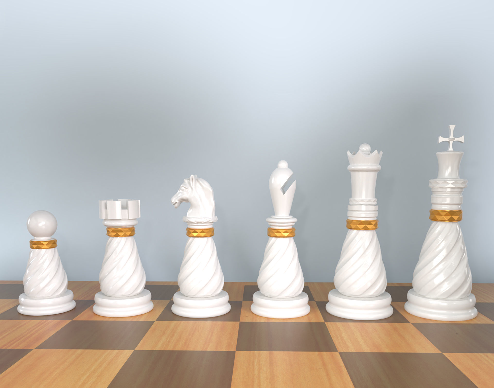 3D Collectible Luxury  Chess Pieces 3D Print Model 3D print model_2