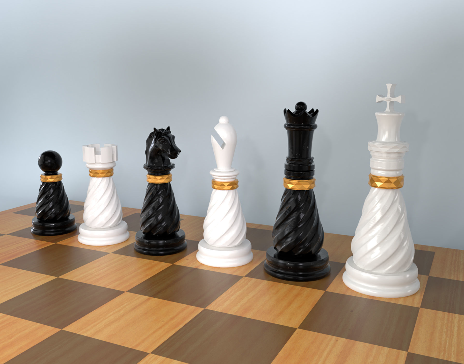 3D Collectible Luxury  Chess Pieces 3D Print Model 3D print model_3
