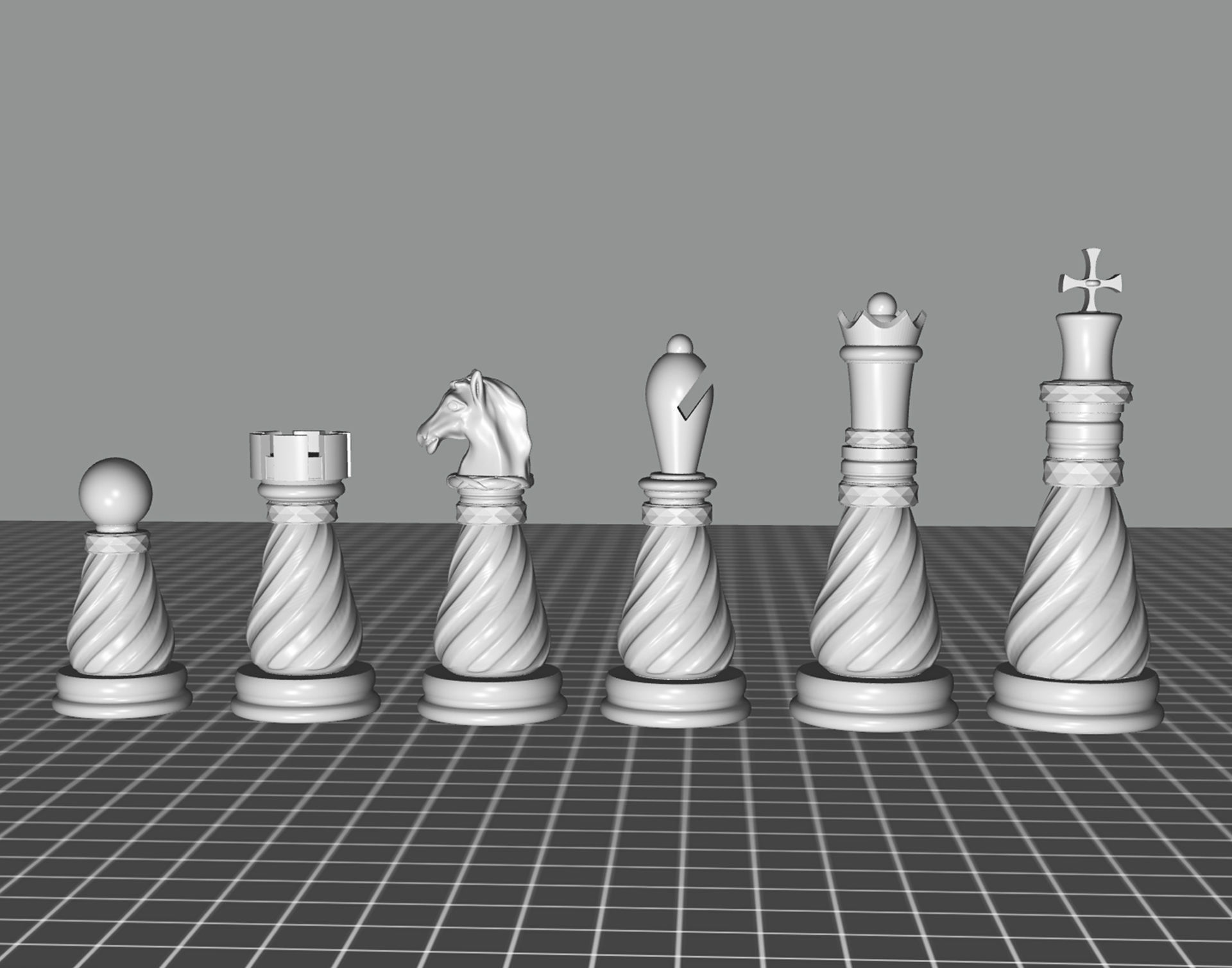 3D Collectible Luxury  Chess Pieces 3D Print Model 3D print model_11