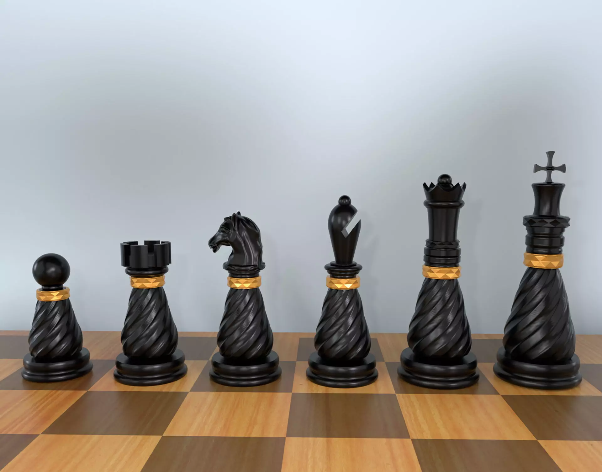 3D Collectible Luxury  Chess Pieces 3D Print Model 3D print model_0