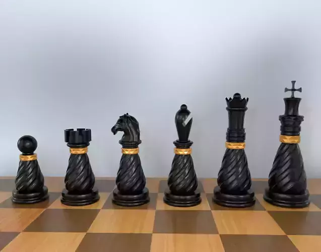  3D Collectible Luxury  Chess Pieces 3D Print Model 3D print model