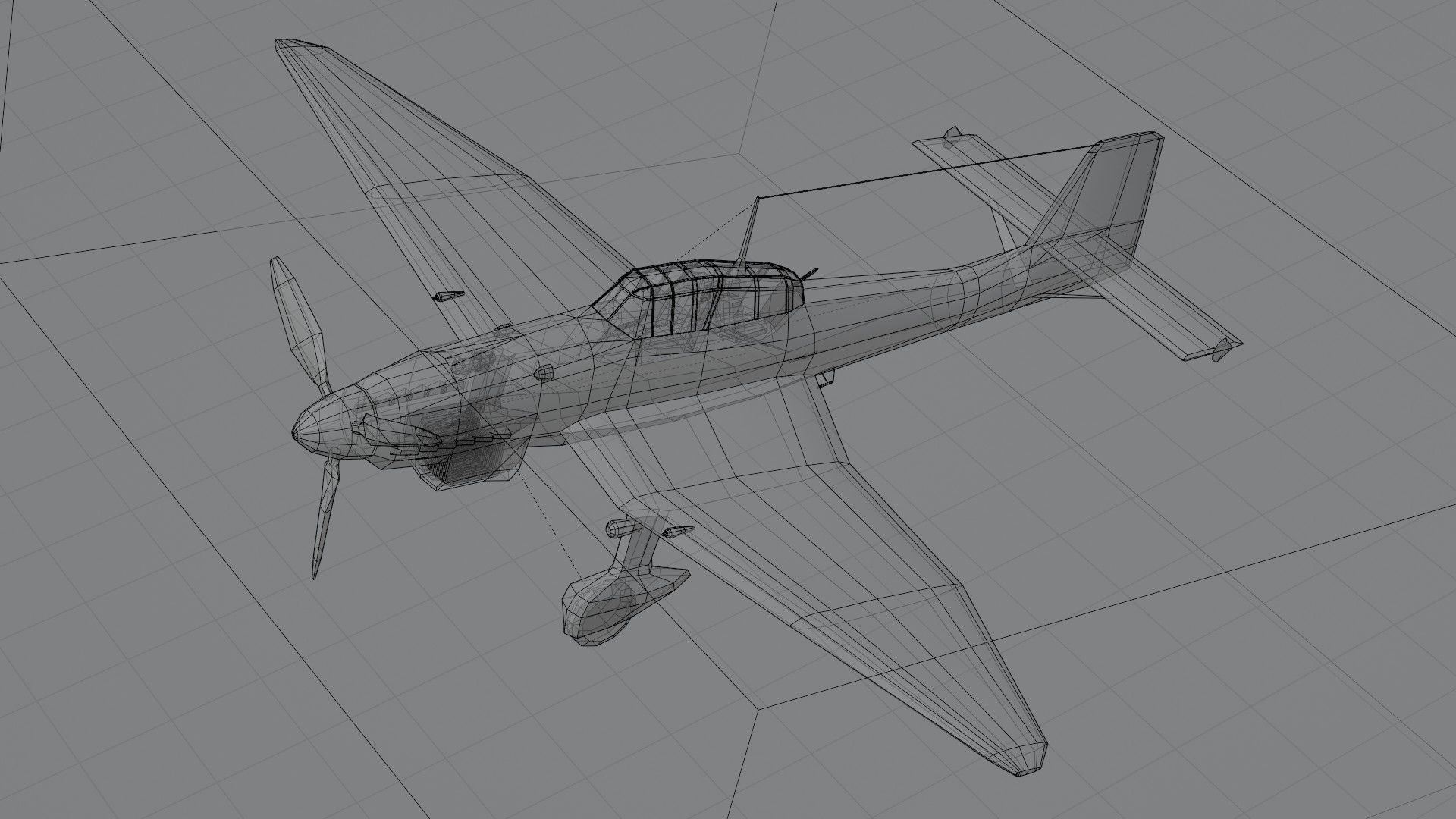 Junkers Ju-87 Stuka WW2 bomber Low-poly 3D model_6