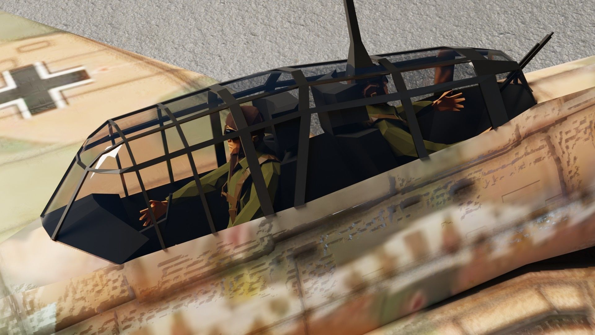 Junkers Ju-87 Stuka WW2 bomber Low-poly 3D model_11