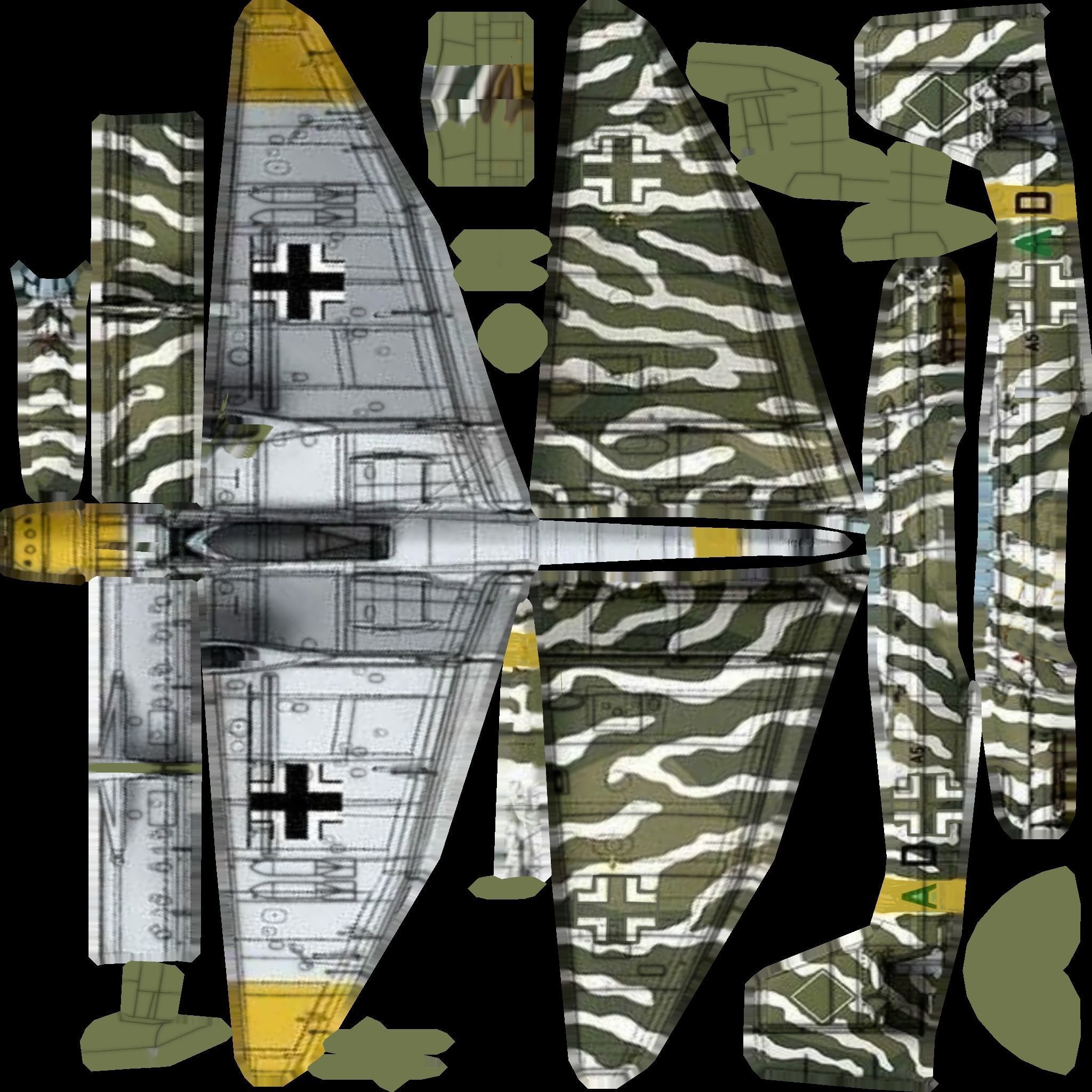 Junkers Ju-87 Stuka WW2 bomber Low-poly 3D model_13