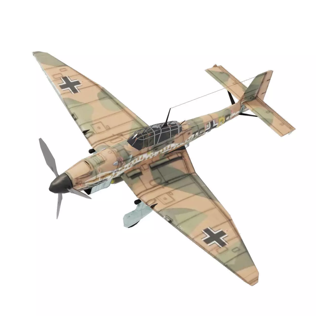 Junkers Ju-87 Stuka WW2 bomber Low-poly 3D model_0