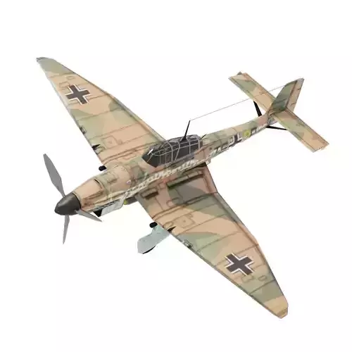 Junkers Ju-87 Stuka WW2 bomber Low-poly 3D model Junkers Ju-87 Stuka WW2 bomber Low-poly 3D model