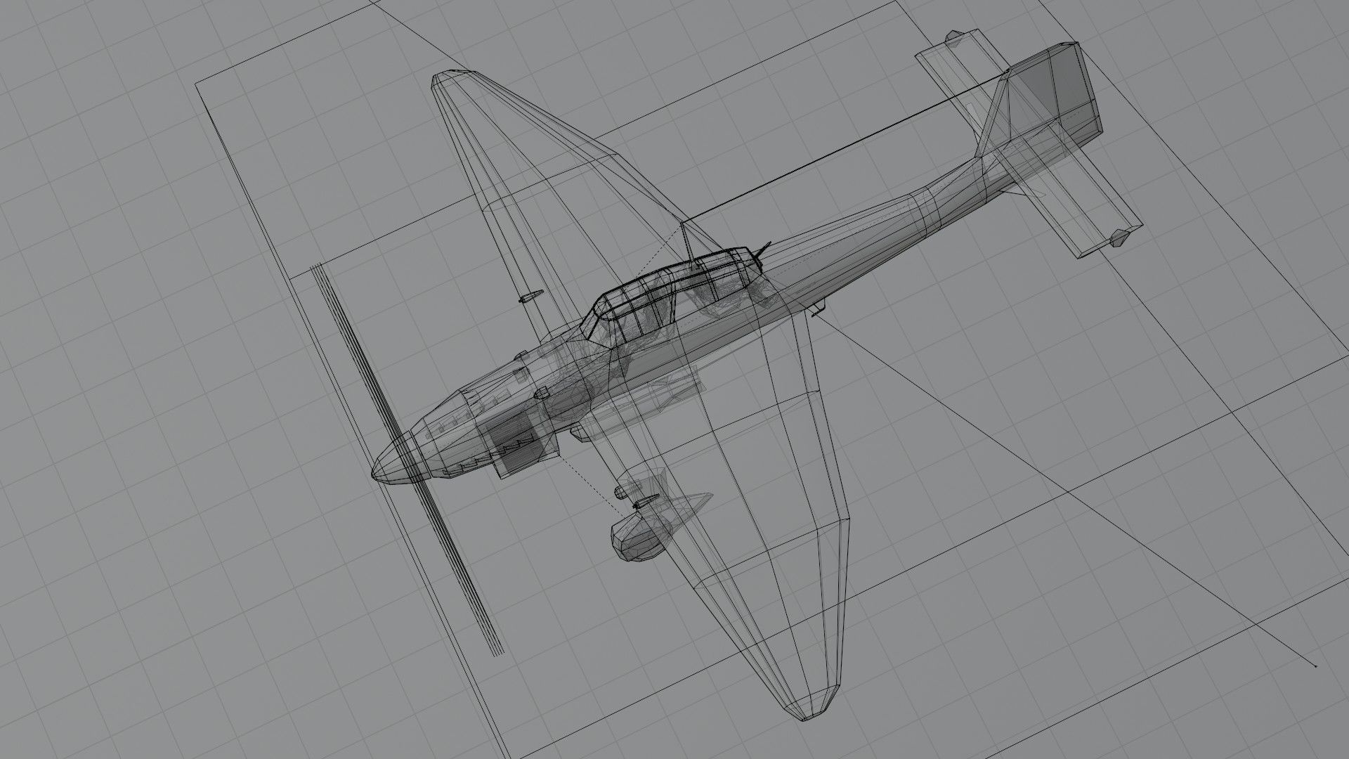 Junkers Ju-87 Stuka WW2 bomber Low-poly 3D model_12