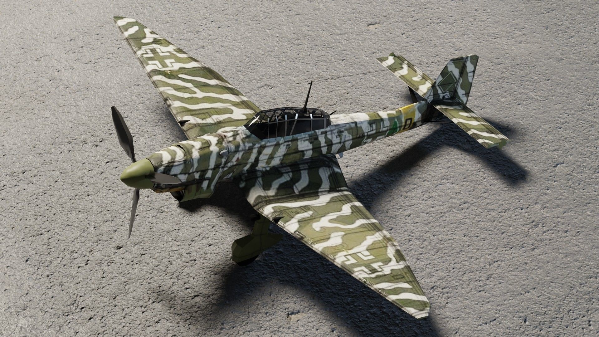 Junkers Ju-87 Stuka WW2 bomber Low-poly 3D model_5