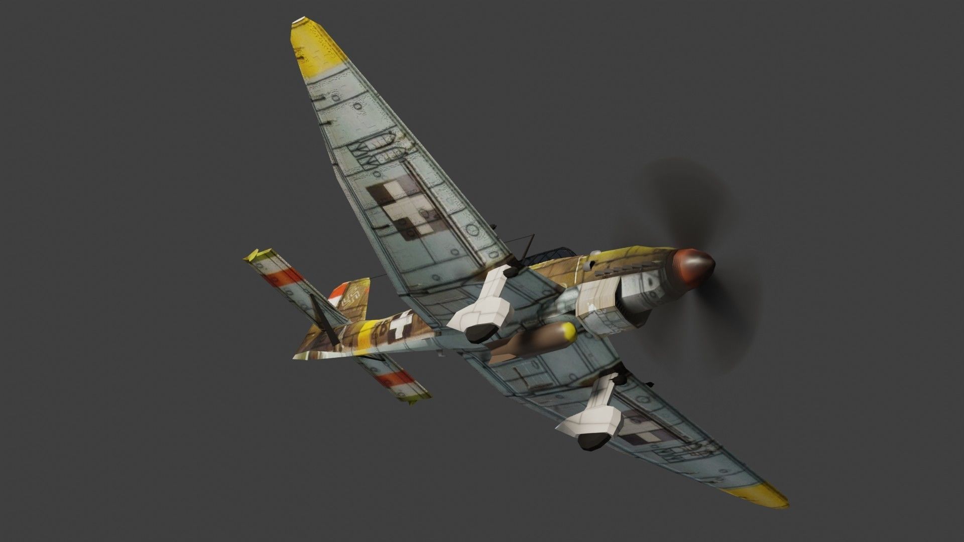 Junkers Ju-87 Stuka WW2 bomber Low-poly 3D model_8
