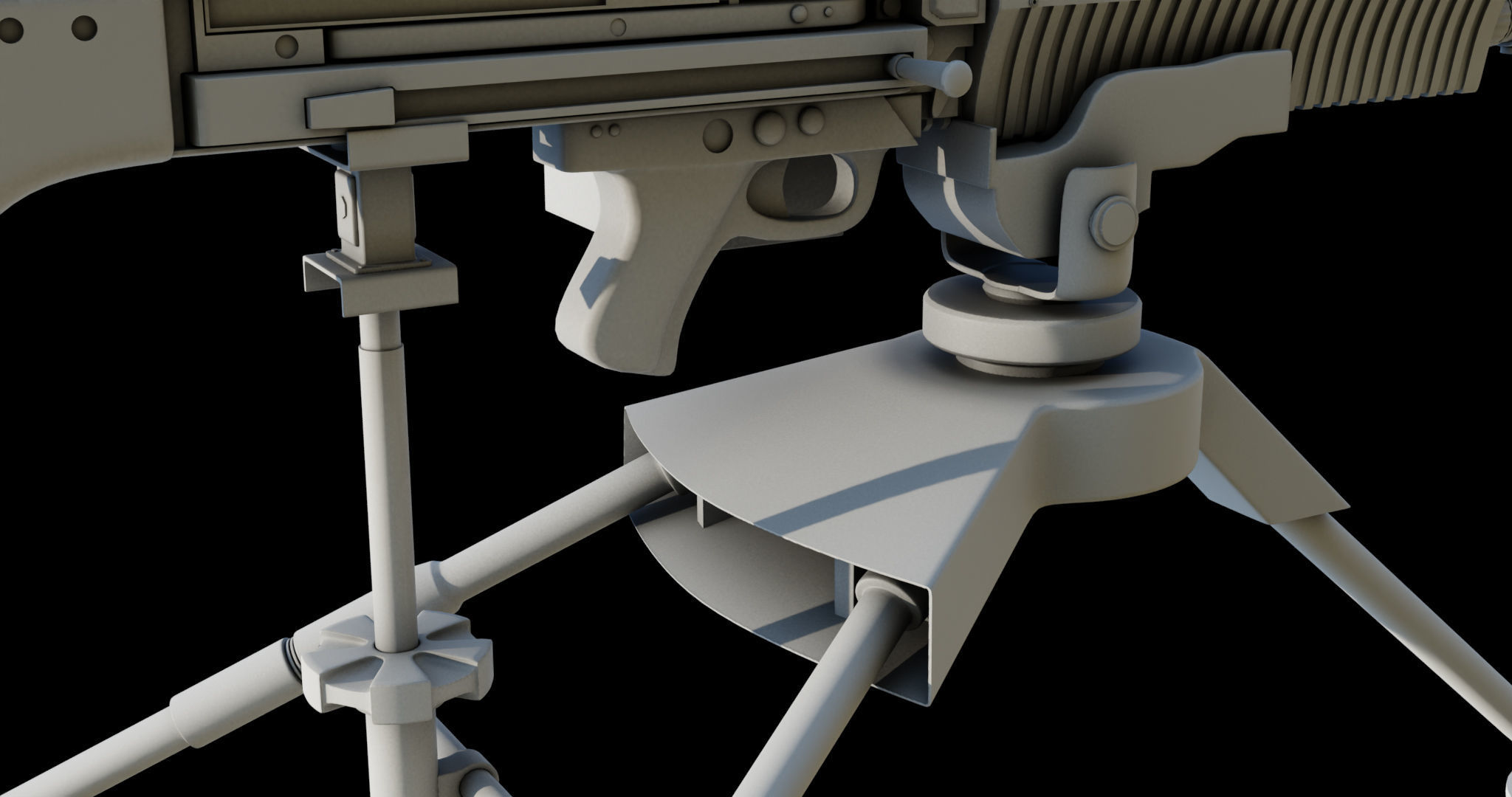 M60 Machine Gun04 PBR Unity UE Arnold V-Ray Textures Included Low-poly 3D model_35