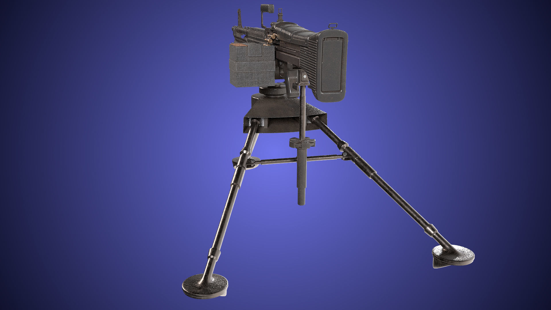 M60 Machine Gun04 PBR Unity UE Arnold V-Ray Textures Included Low-poly 3D model_8