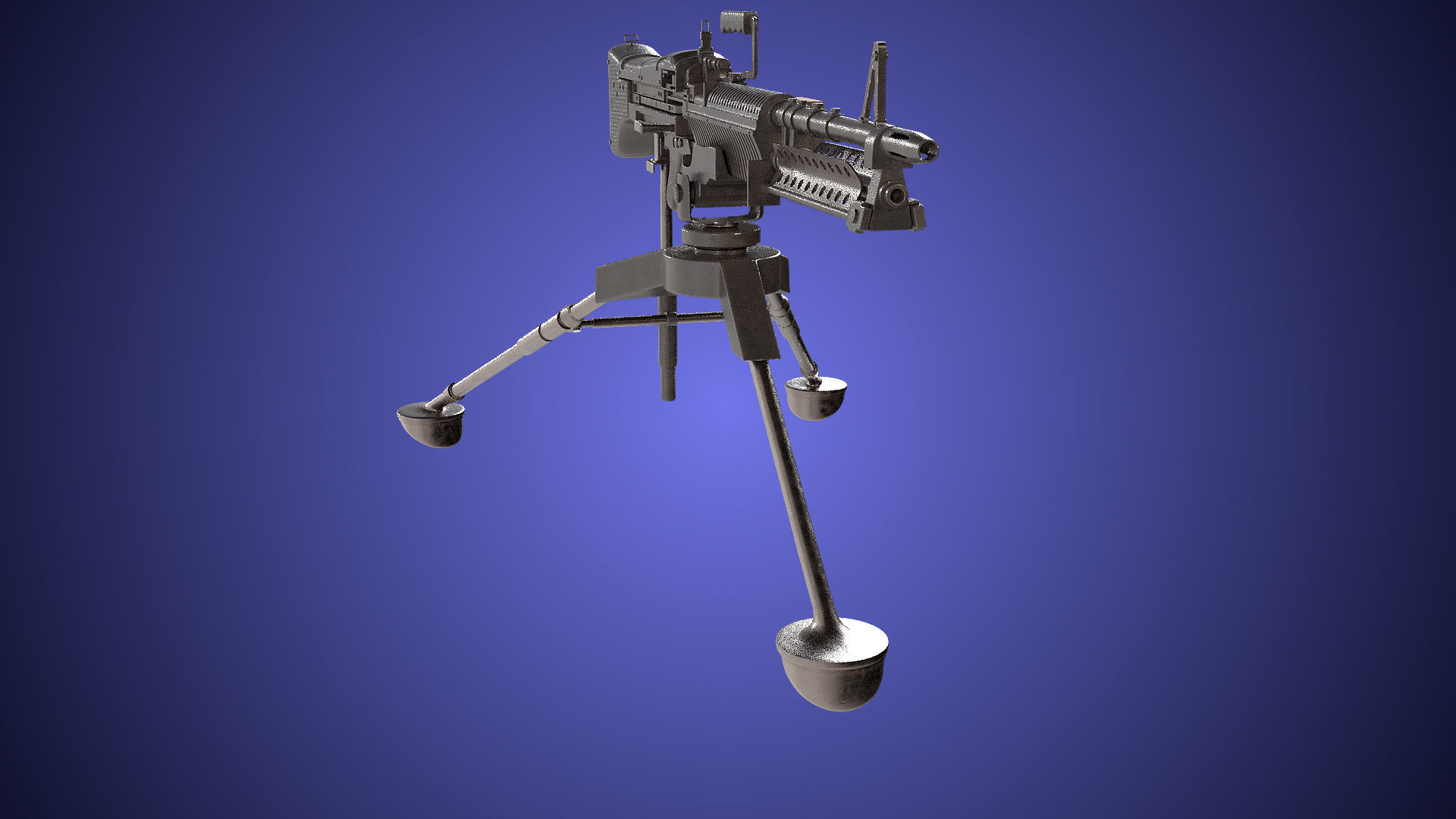 M60 Machine Gun04 PBR Unity UE Arnold V-Ray Textures Included Low-poly 3D model_4