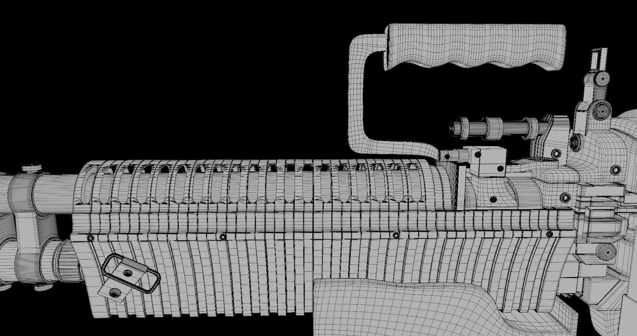 M60 Machine Gun04 PBR Unity UE Arnold V-Ray Textures Included Low-poly 3D model_38