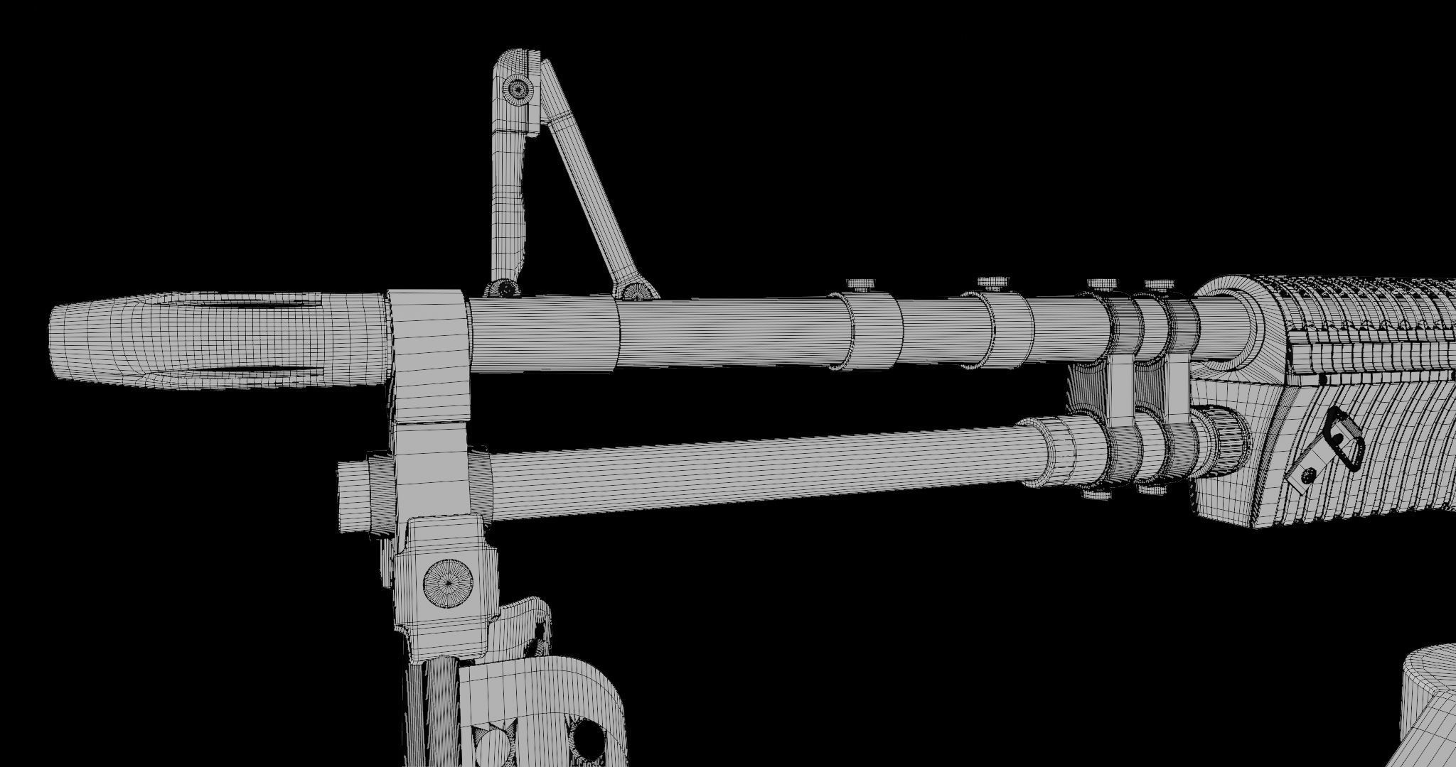M60 Machine Gun04 PBR Unity UE Arnold V-Ray Textures Included Low-poly 3D model_43