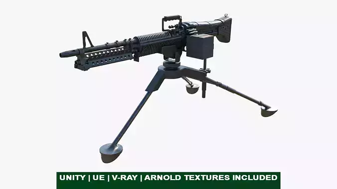 M60 Machine Gun04 PBR Unity UE Arnold V-Ray Textures Included Low-poly 3D model