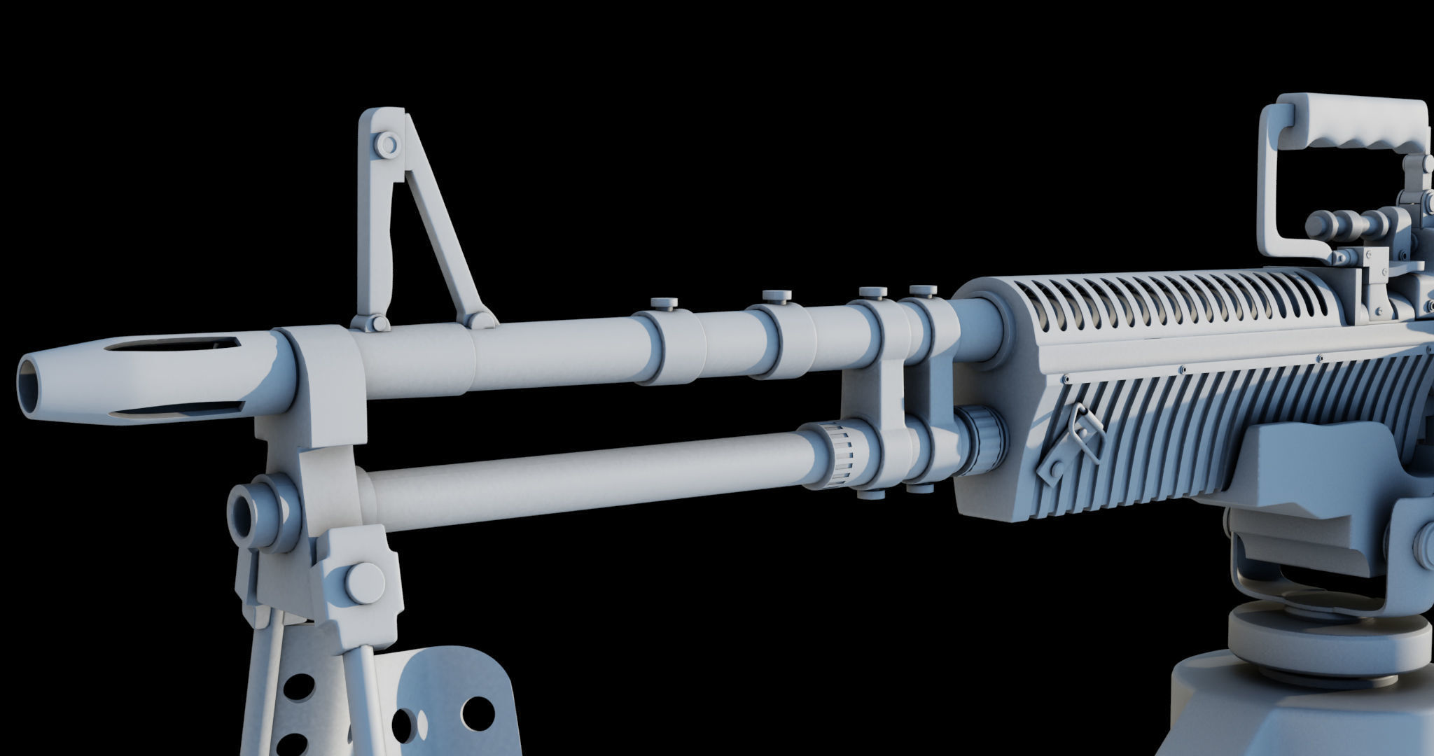 M60 Machine Gun04 PBR Unity UE Arnold V-Ray Textures Included Low-poly 3D model_37