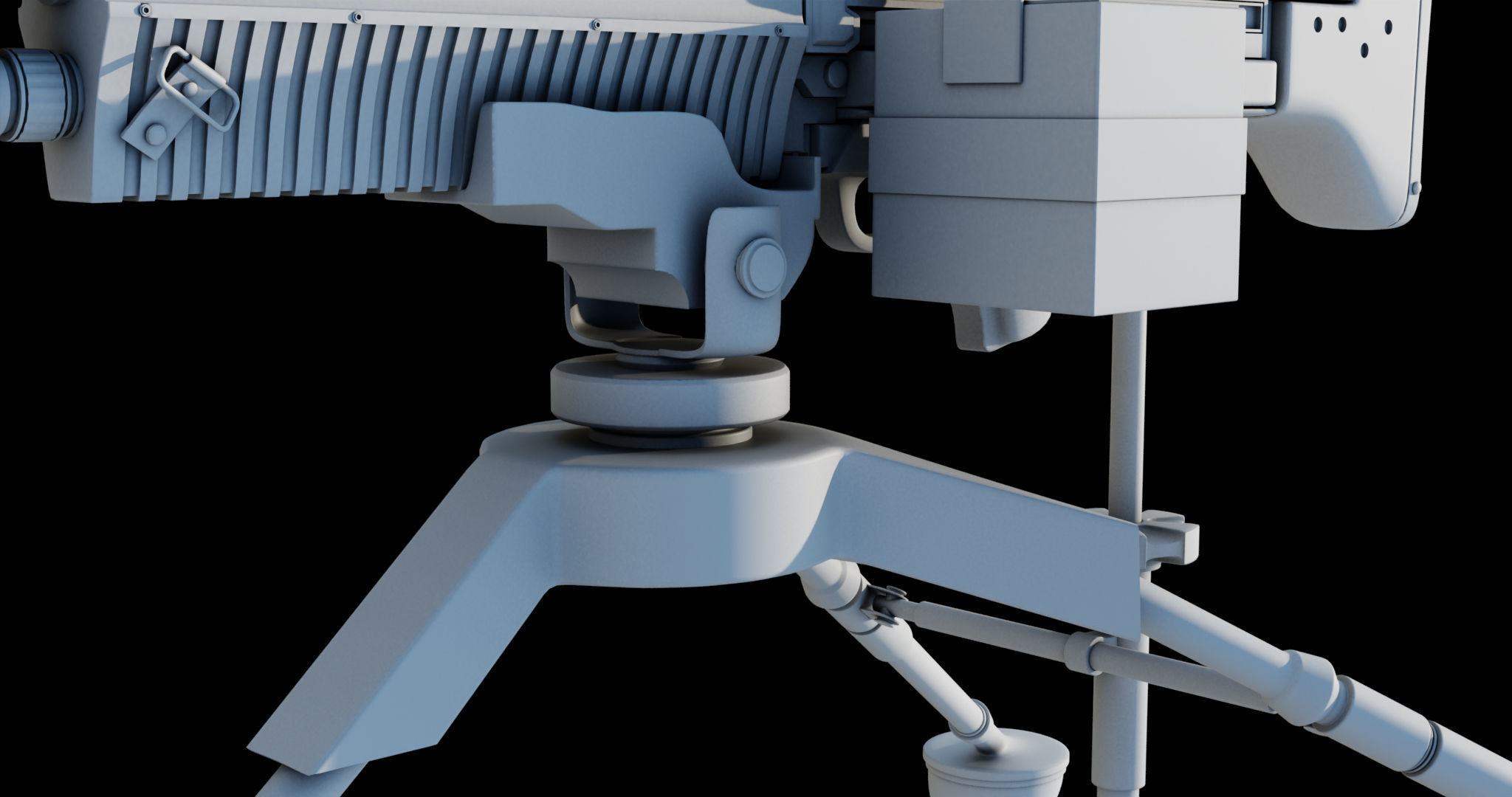 M60 Machine Gun04 PBR Unity UE Arnold V-Ray Textures Included Low-poly 3D model_36