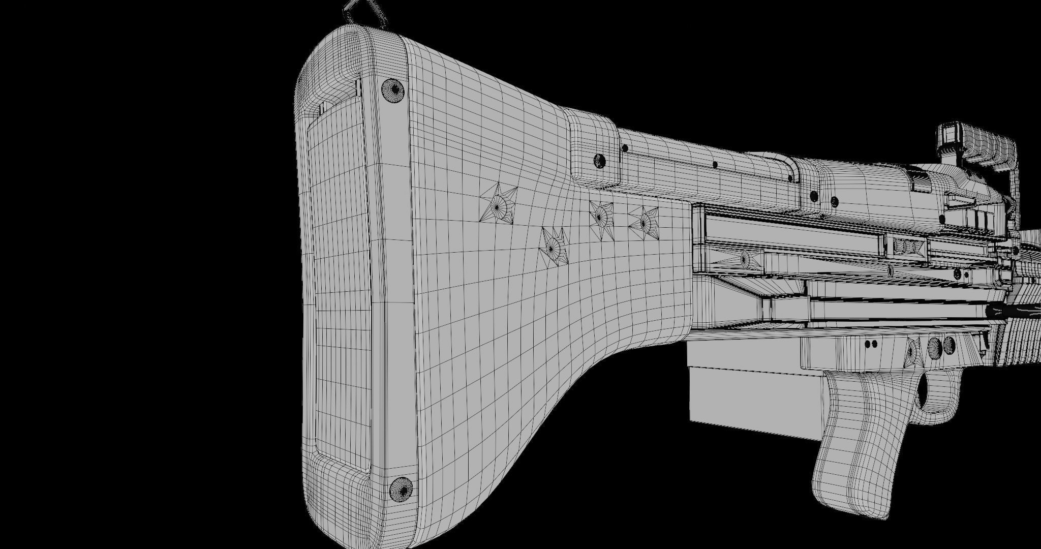 M60 Machine Gun04 PBR Unity UE Arnold V-Ray Textures Included Low-poly 3D model_41
