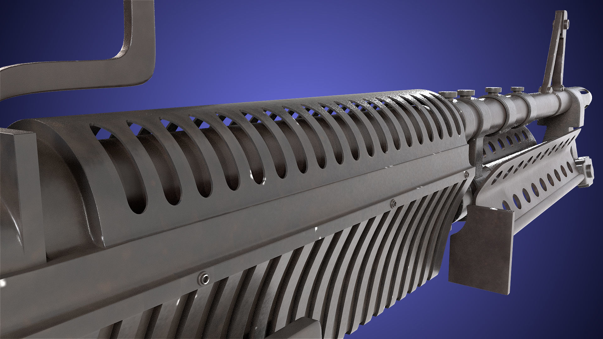 M60 Machine Gun04 PBR Unity UE Arnold V-Ray Textures Included Low-poly 3D model_22