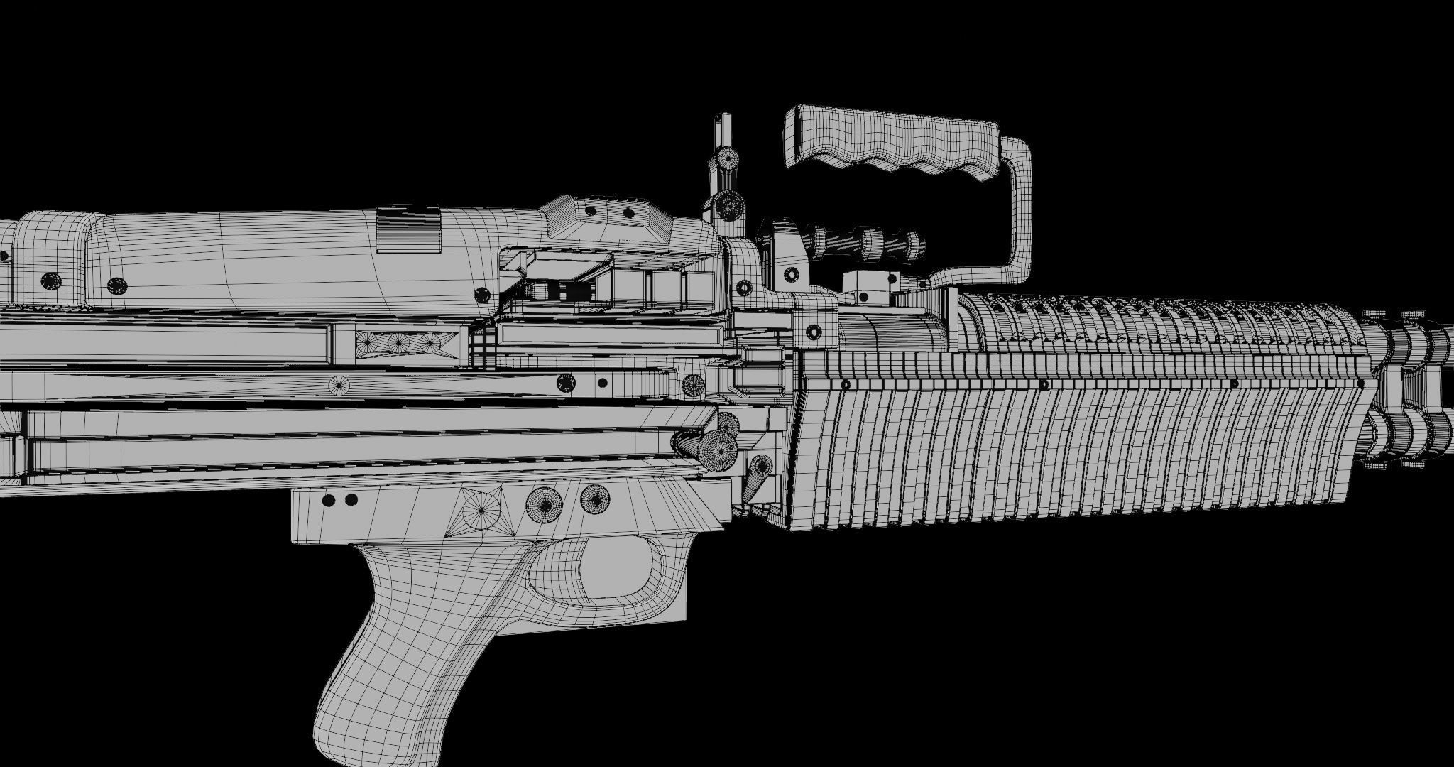 M60 Machine Gun04 PBR Unity UE Arnold V-Ray Textures Included Low-poly 3D model_42