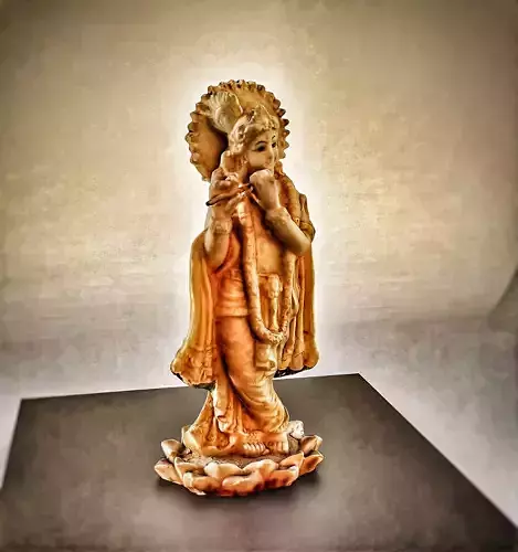 Photoscanned Krishna 3D scaned model of  ancient god sculpture  